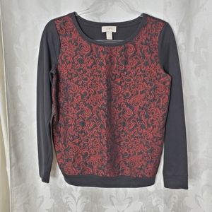 LOFT Metallic Embroidered Sweatshirt